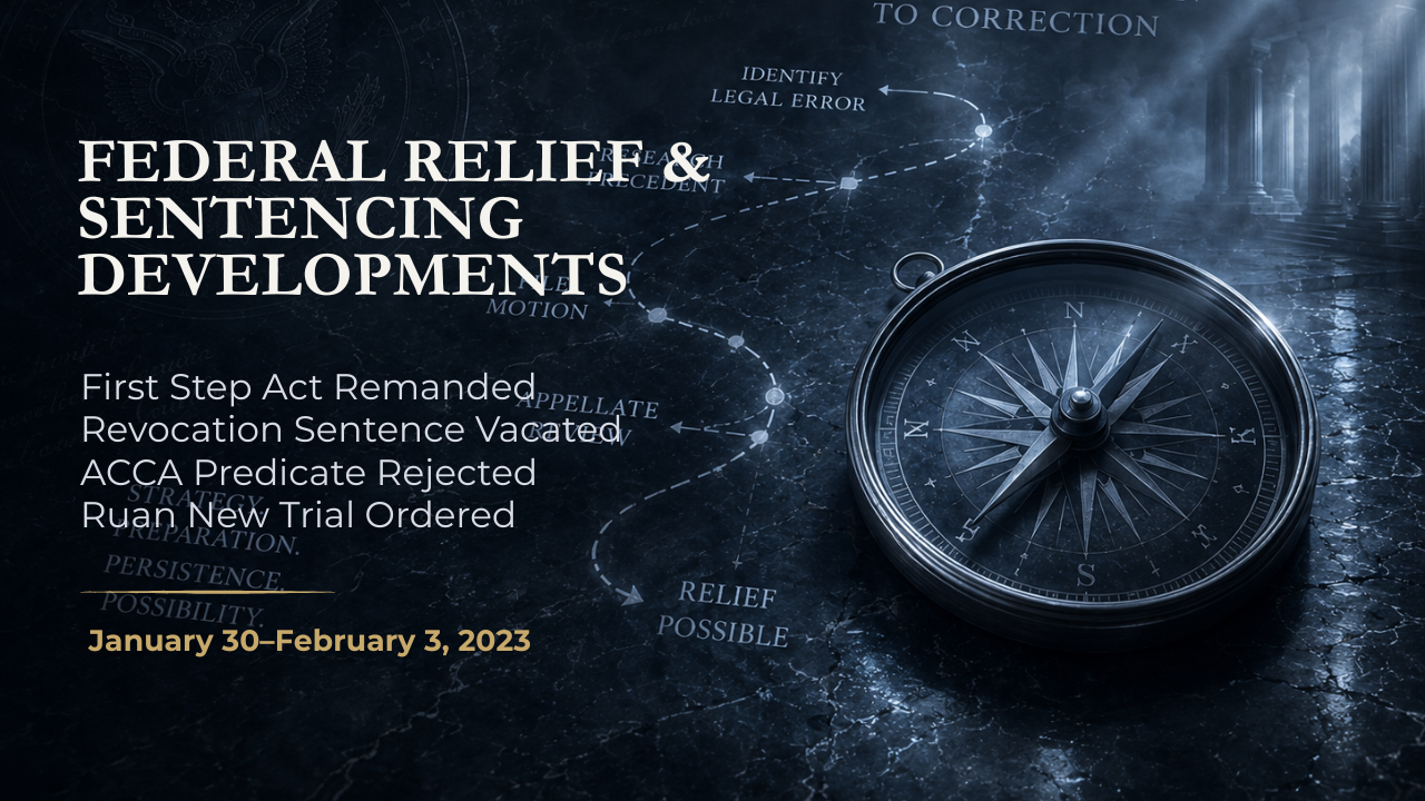 Federal Relief & Sentencing Developments — January 30–February 3, 2023