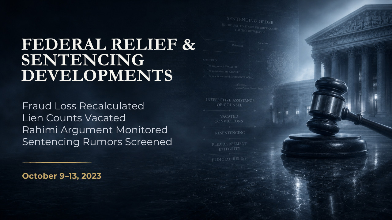 Federal Relief & Sentencing Developments — October 9–13, 2023