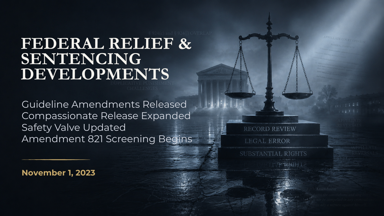 Federal Sentencing Guidelines Update — November 1, 2023