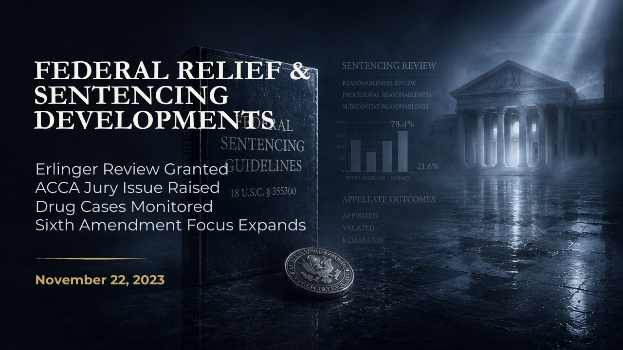 Federal Relief & Sentencing Developments — Special Thanksgiving Edition, November 22, 2023