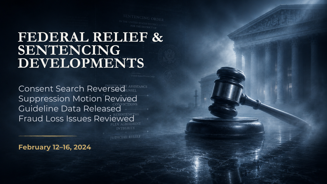 Federal Relief & Sentencing Developments — February 12–16, 2024