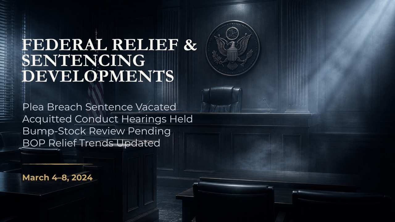Federal Relief & Sentencing Developments — March 4–8, 2024