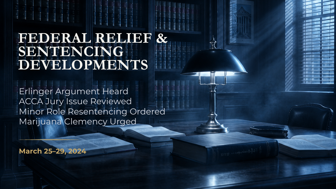 Federal Relief & Sentencing Developments — March 25–29, 2024