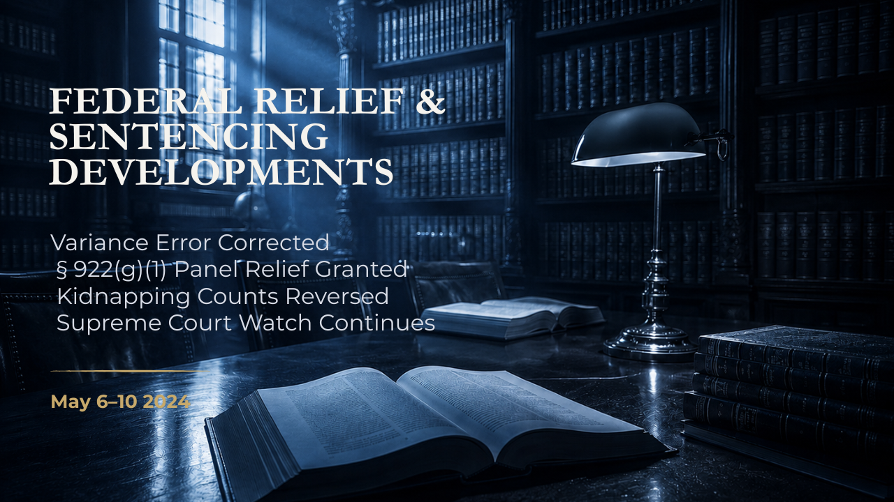 Federal Relief & Sentencing Developments — May 6–10, 2024