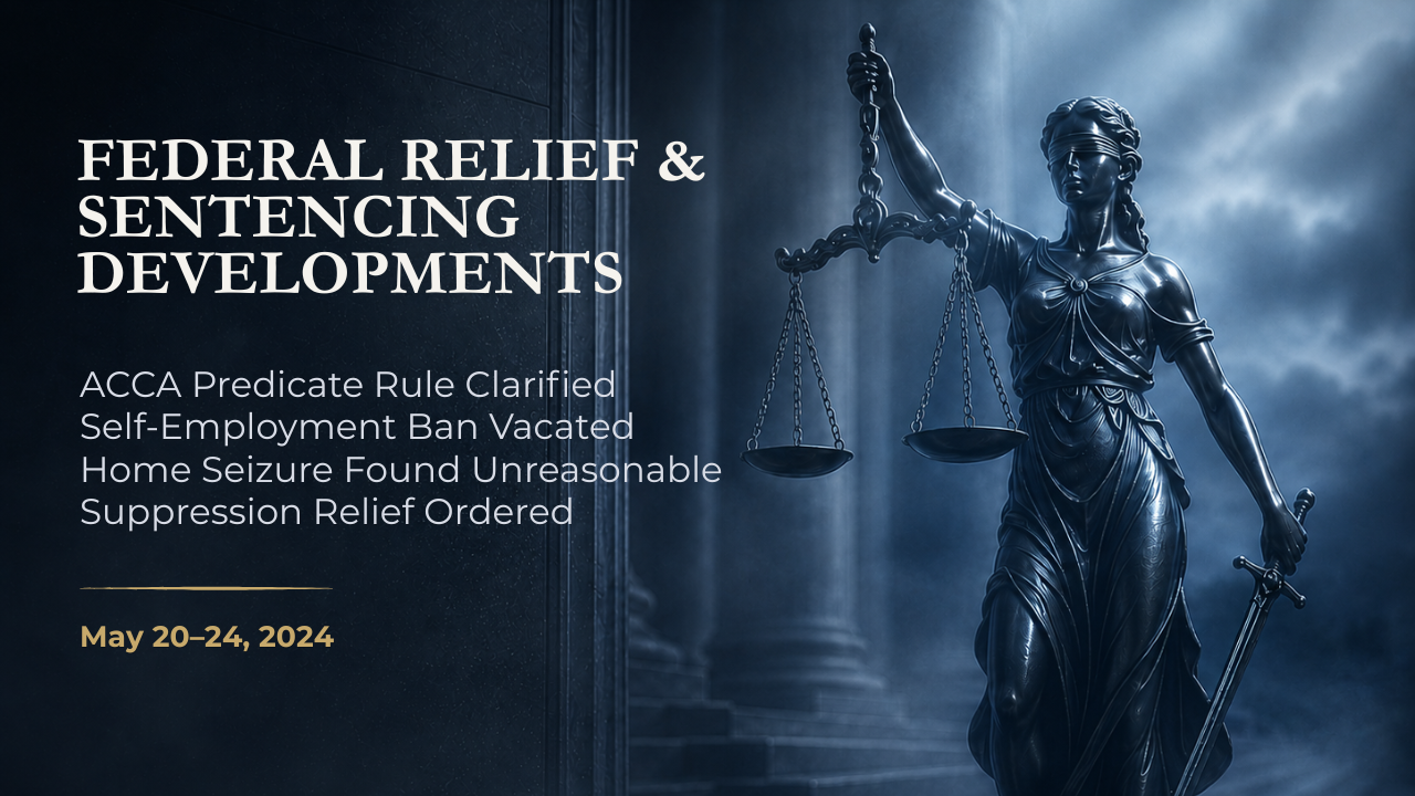Federal Relief & Sentencing Developments — May 20–24, 2024