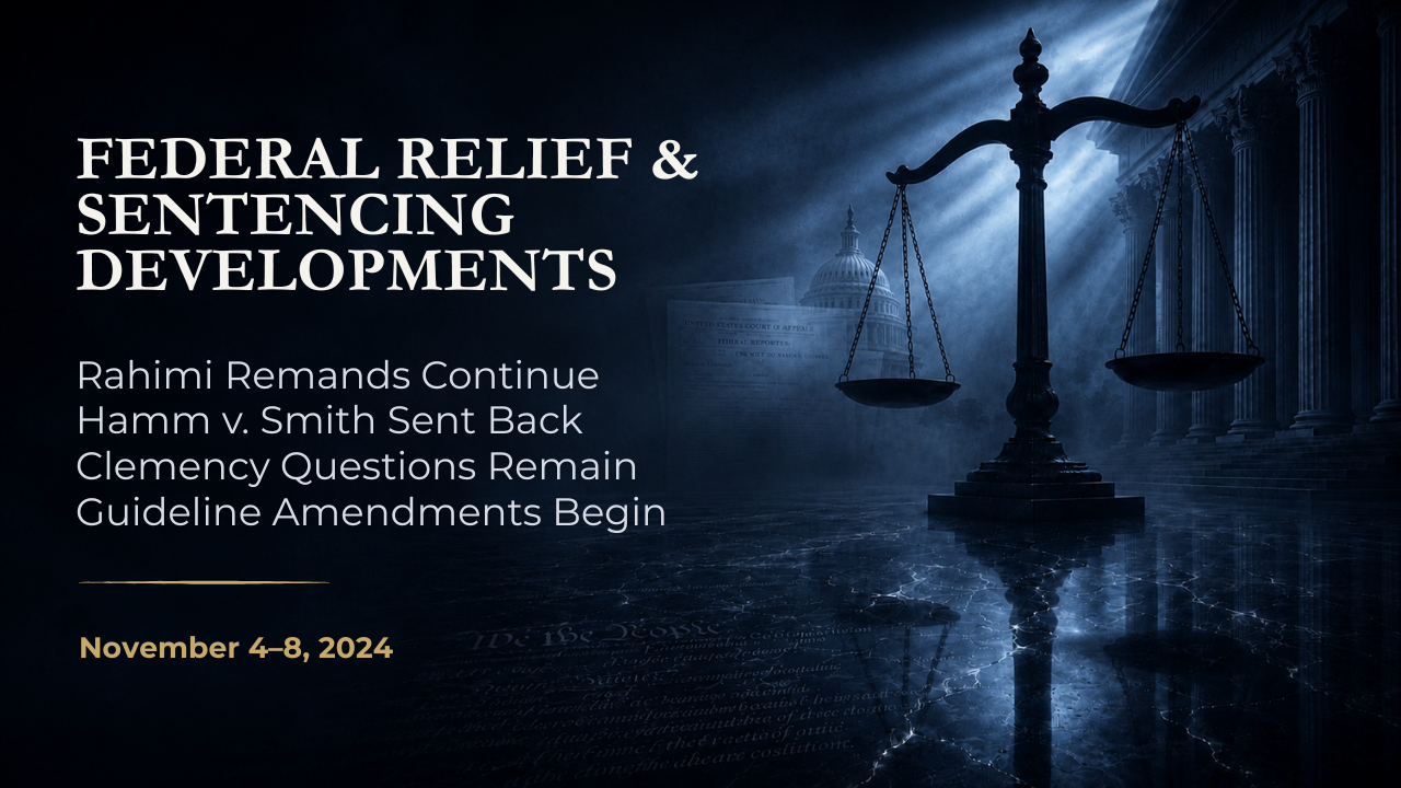 Federal Relief & Sentencing Developments — November 4–8, 2024