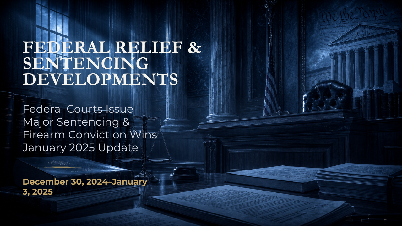Federal Relief & Sentencing Developments — December 30, 2024–January 3, 2025