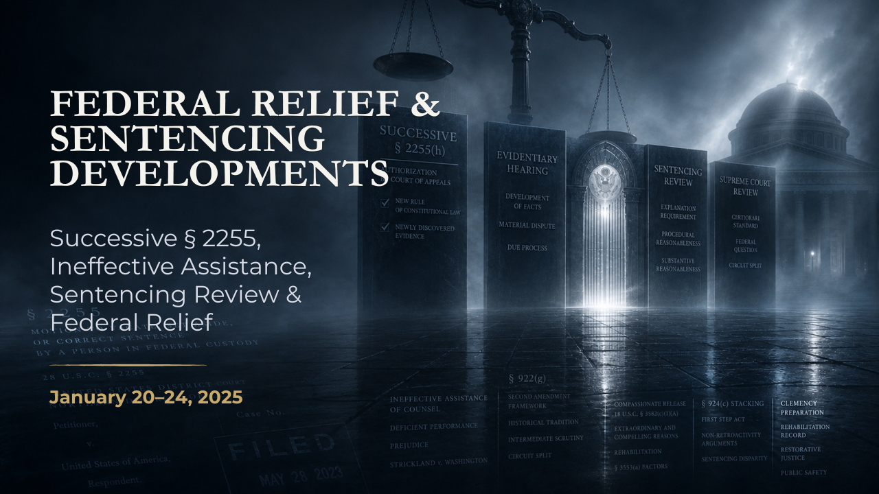 Federal Relief & Sentencing Developments — January 20–24, 2025