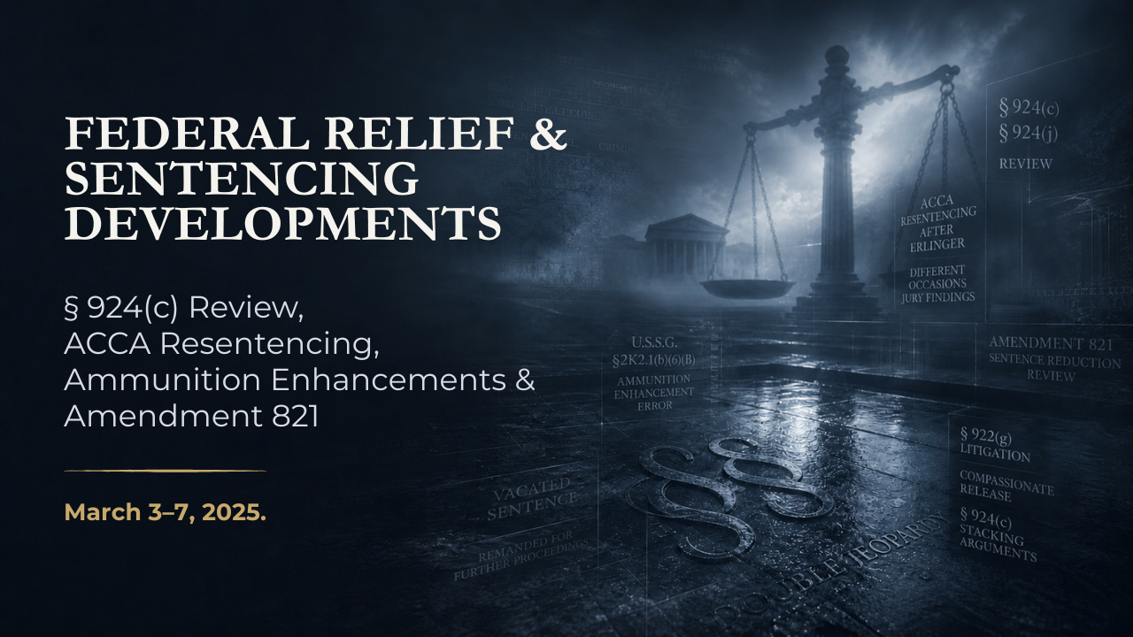 Federal Relief & Sentencing Developments — March 3–7, 2025