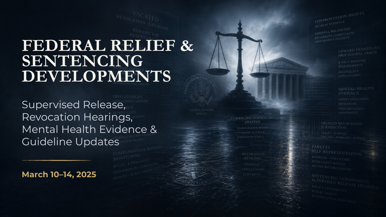 Federal Relief & Sentencing Developments — March 10–14, 2025