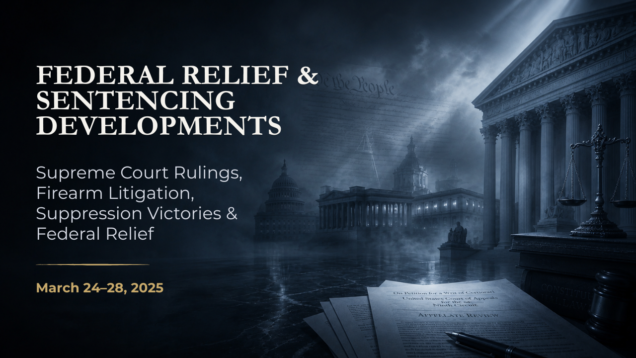 Federal Relief & Sentencing Developments — March 24–28, 2025
