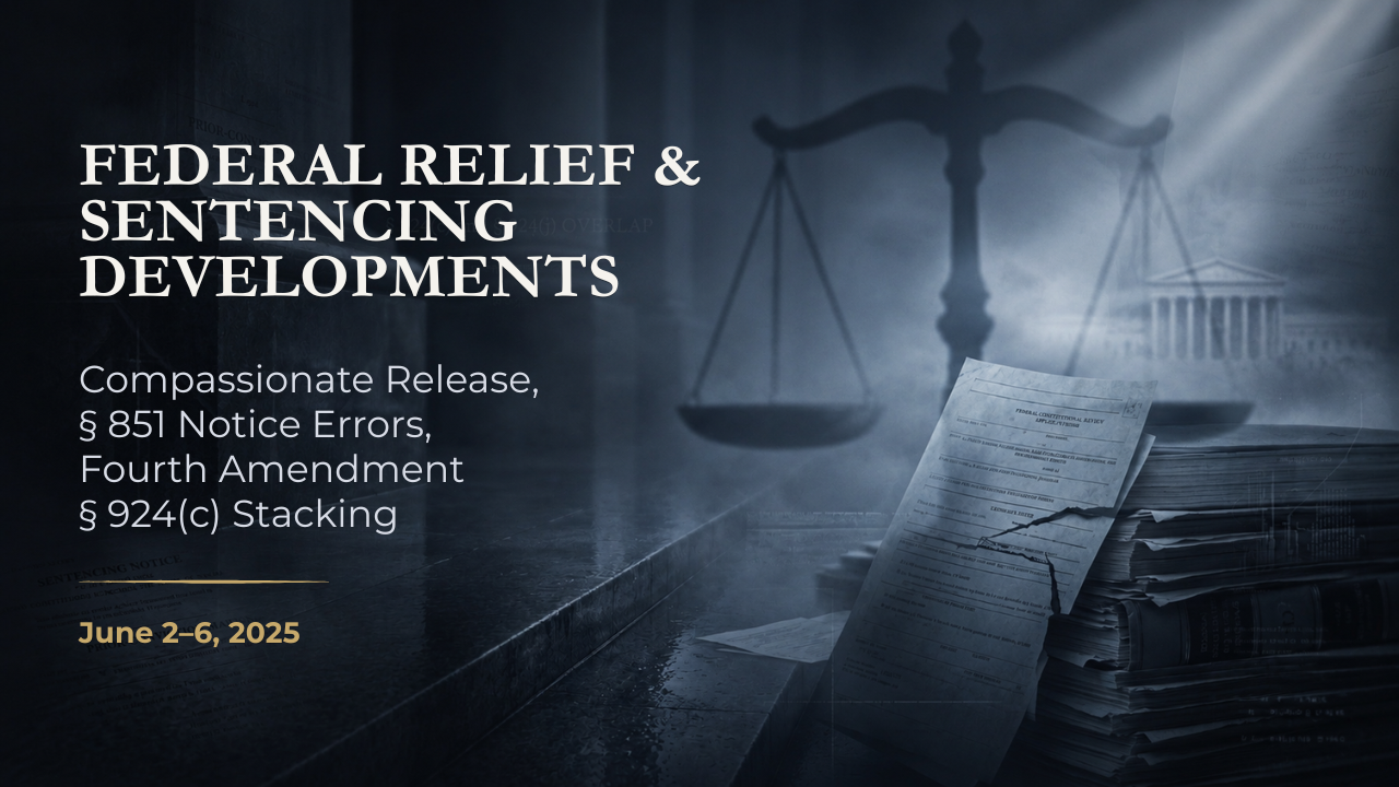 Federal Relief & Sentencing Developments — June 2–6, 2025