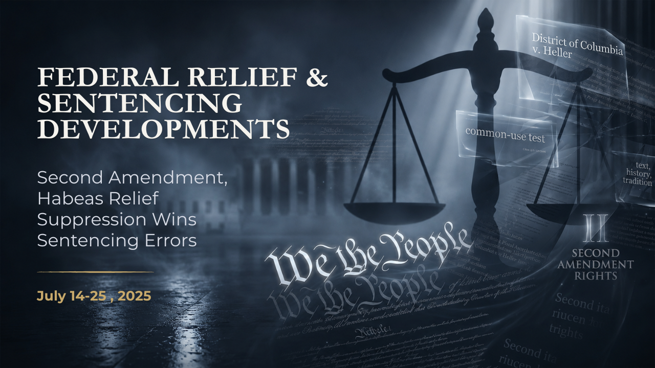 Federal Relief & Sentencing Developments — July 14–25, 2025