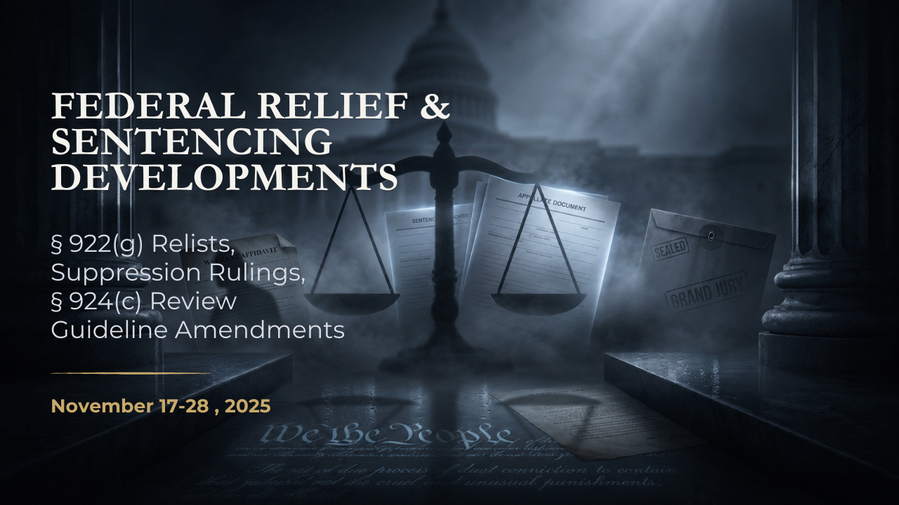 Federal Relief & Sentencing Developments — November 17–28, 2025