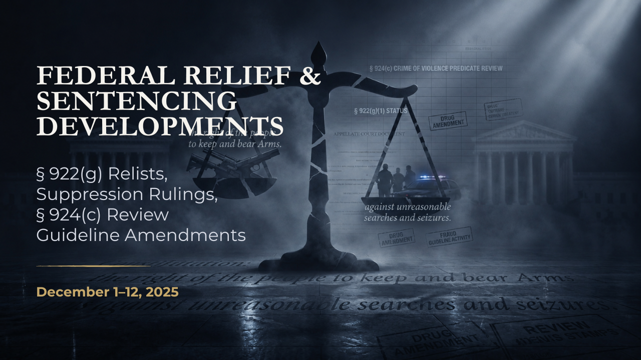 Federal Relief & Sentencing Developments — December 1–12, 2025