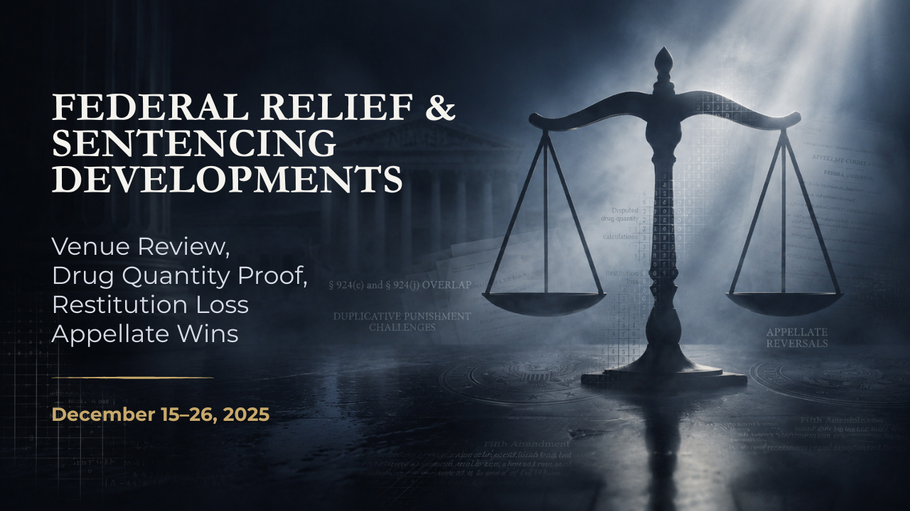 Federal Relief & Sentencing Developments — December 15–26, 2025