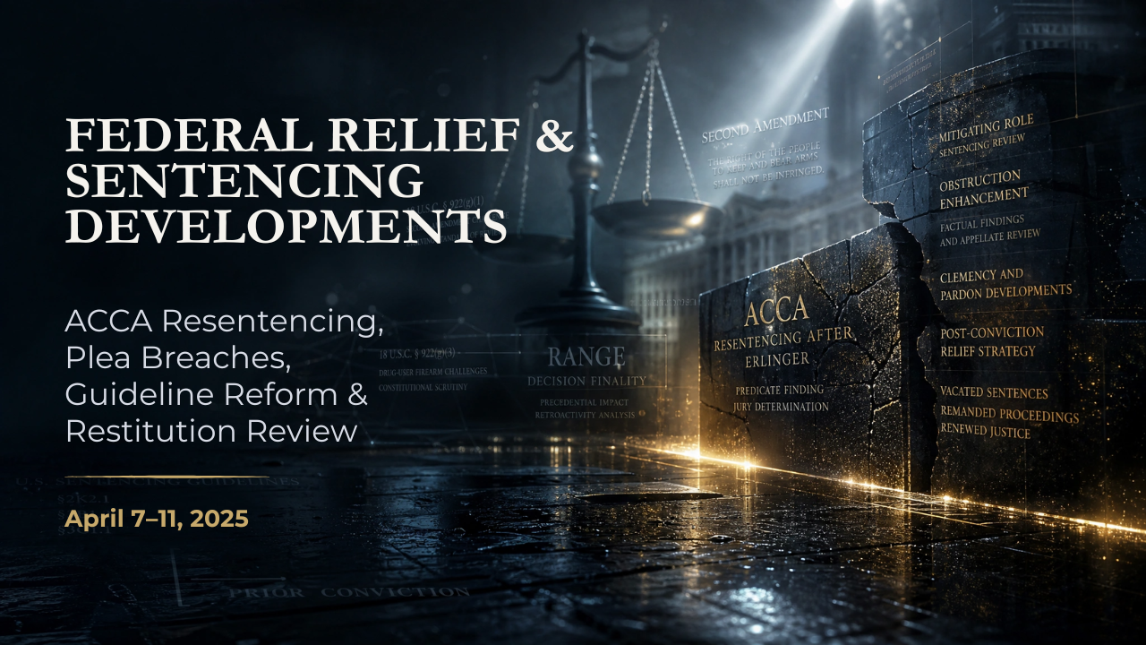 Federal Relief & Sentencing Developments — April 7–11, 2025