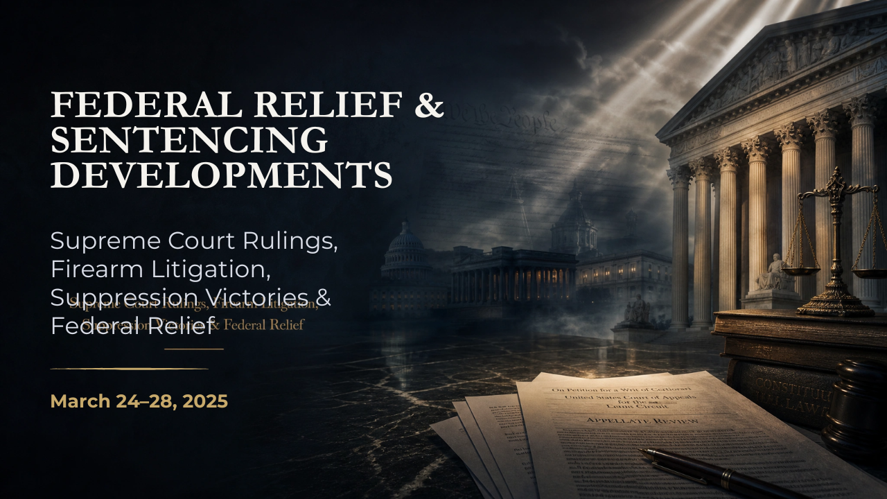 Federal Relief & Sentencing Developments — March 24–28, 2025