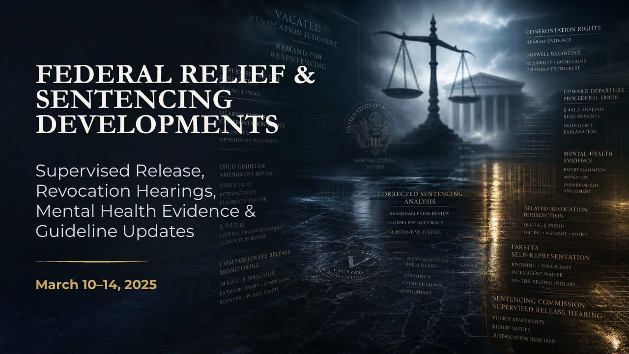 Federal Relief & Sentencing Developments — March 10–14, 2025