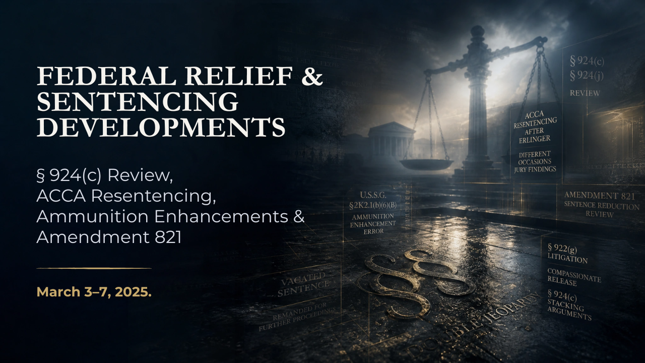 Federal Relief & Sentencing Developments — March 3–7, 2025