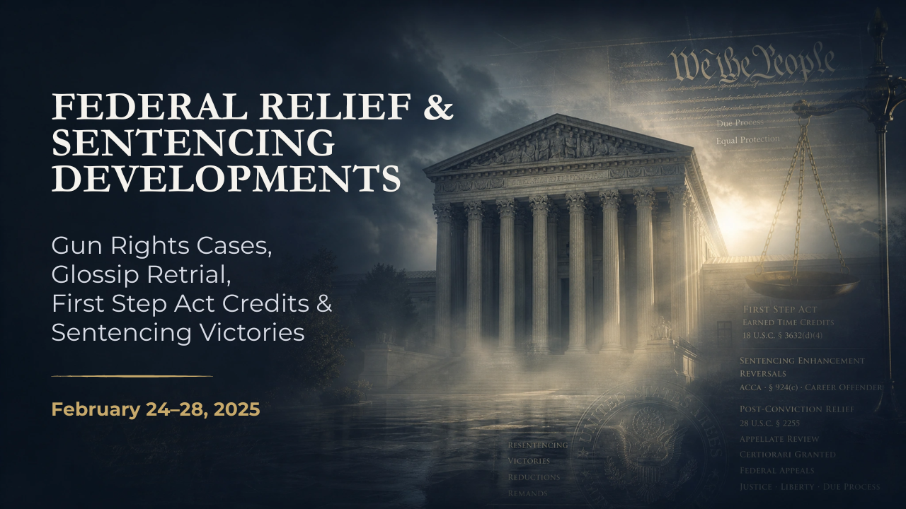 Federal Relief & Sentencing Developments — February 24–28, 2025