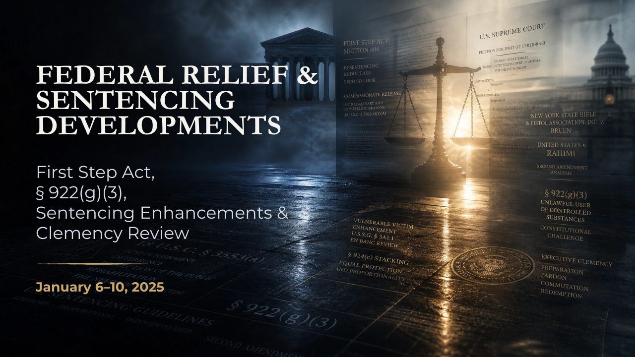 Federal Relief & Sentencing Developments — January 6–10, 2025