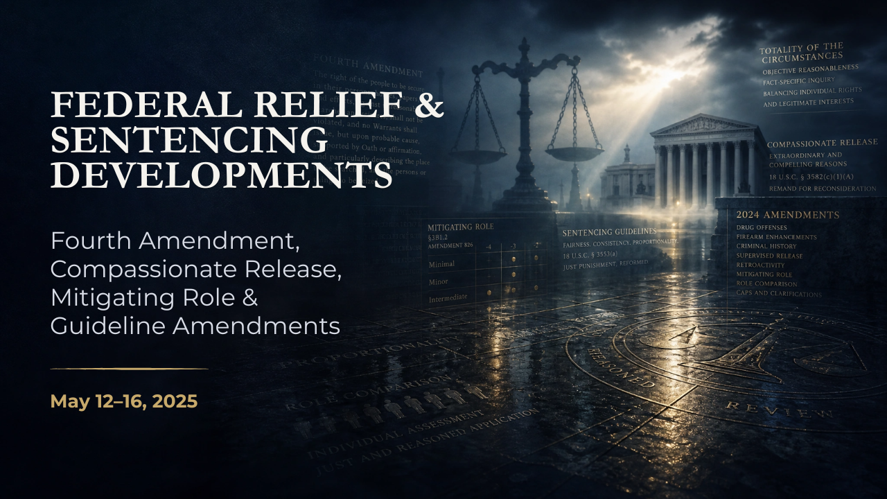 Federal Relief & Sentencing Developments — May 12–16, 2025