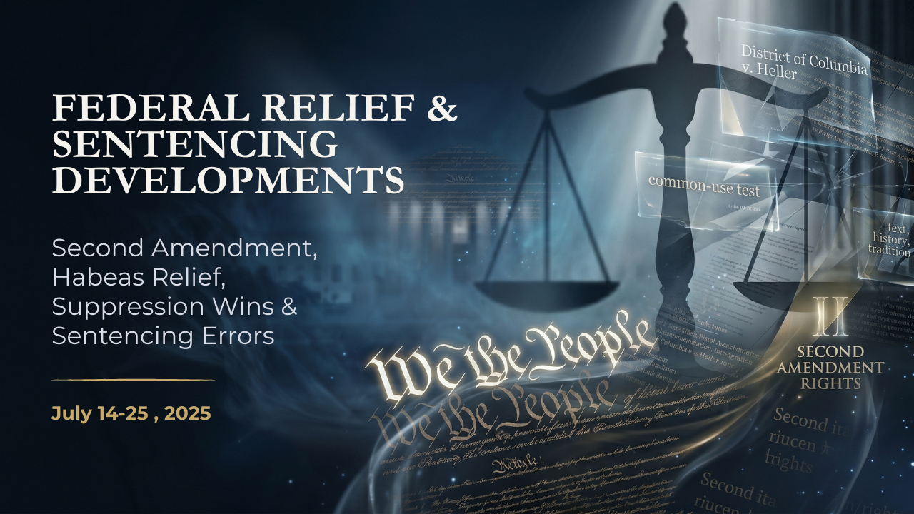 Federal Relief & Sentencing Developments — July 14–25, 2025