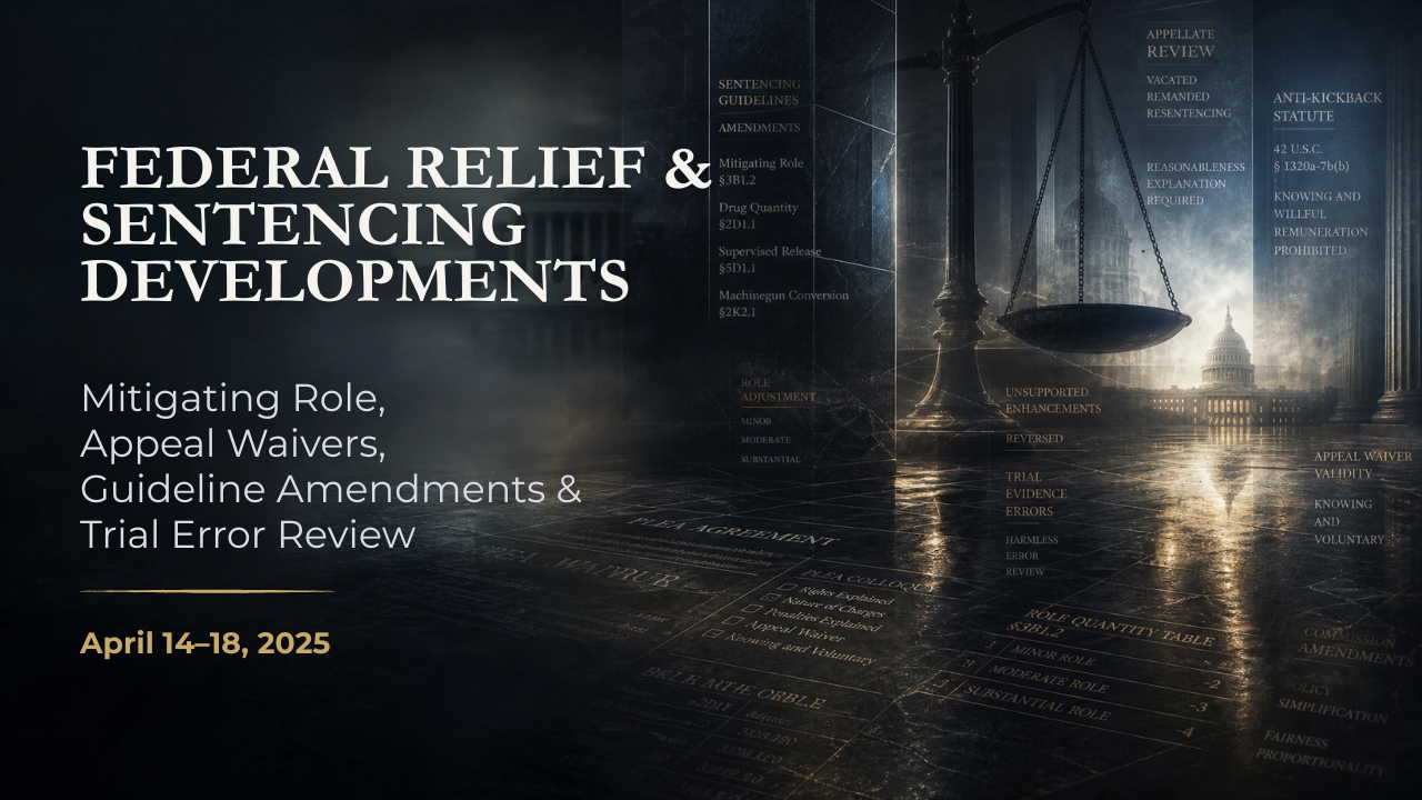 Federal Relief & Sentencing Developments — April 14–18, 2025