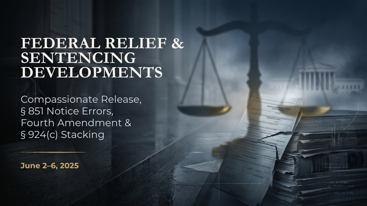Federal Relief & Sentencing Developments — June 2–6, 2025