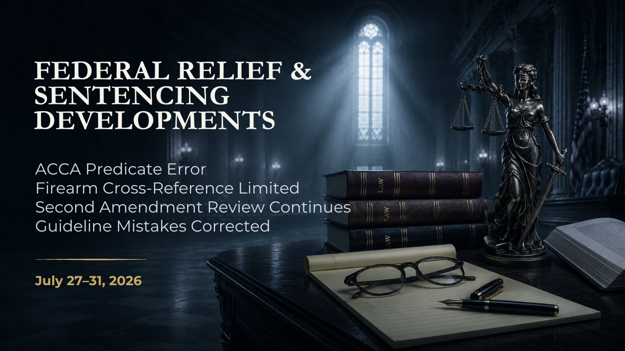 Federal Relief & Sentencing Developments — July 27–31, 2026